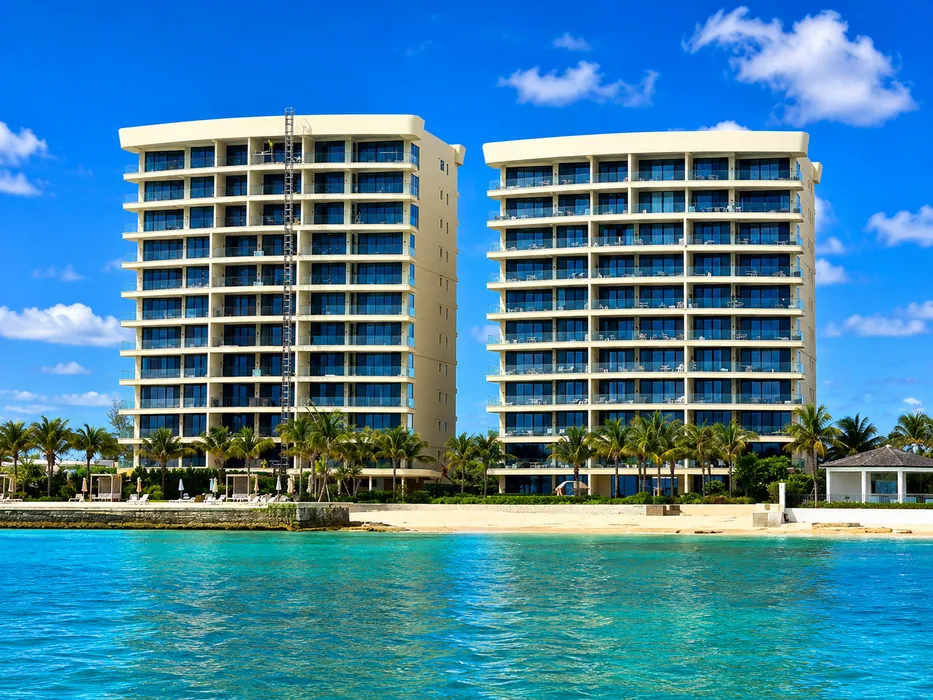 Aqualina luxury twin tower condominium on Cable Beach Nassau Bahamas